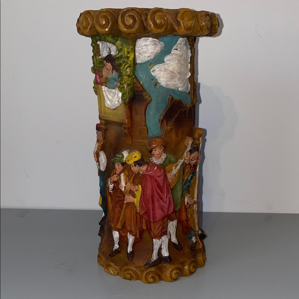 Antique German hand painted candle